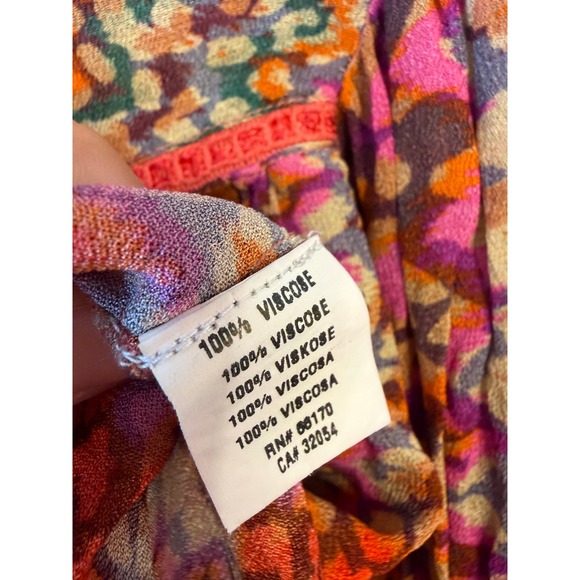 Blank London Viscose Boho Print Long Sleeve Peasant Blouse XS - Picture 3 of 8